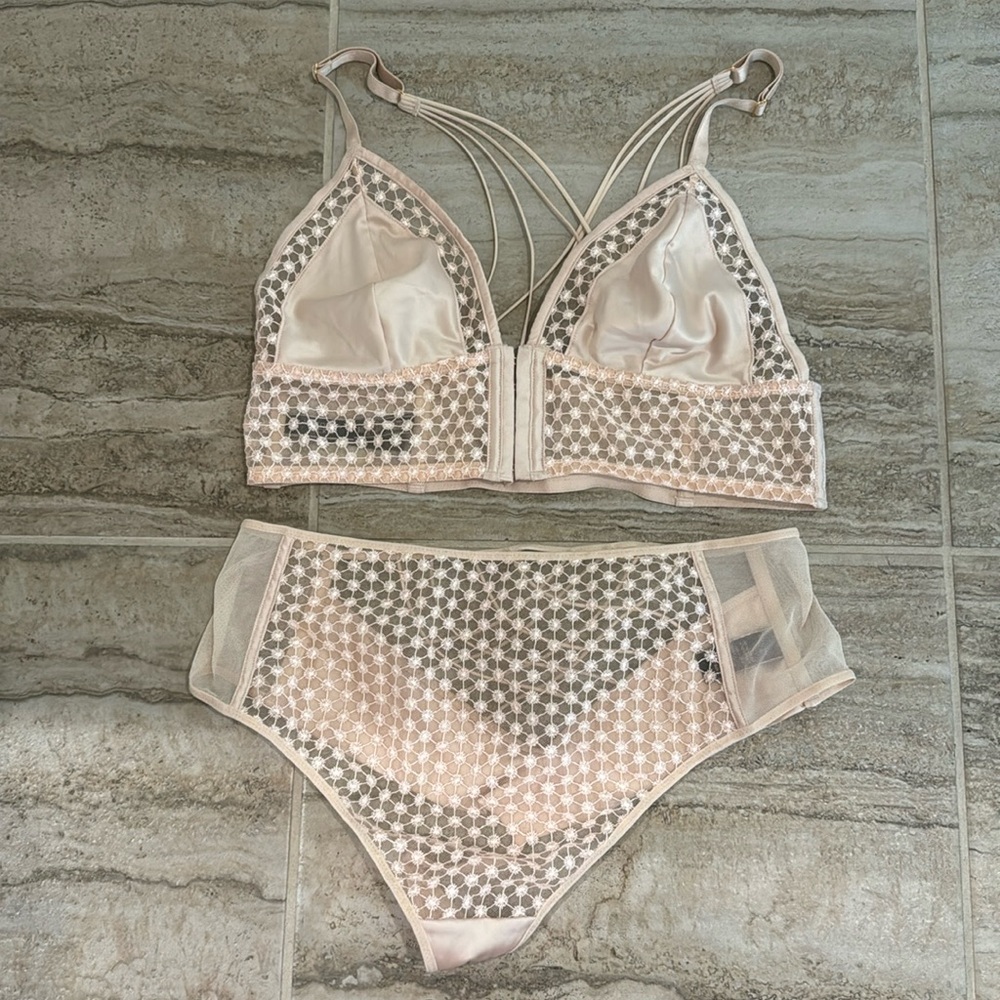 Victoria Secret luxe starburst bra & high waist panty set Bra-XL Panty-L